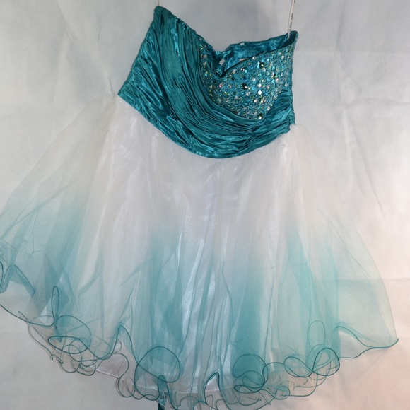 Tulle, Sequin, Beaded, Strapless Dress SZ XL - Picture 3 of 9